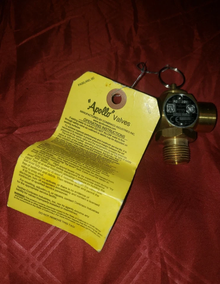 Apollo Valve 10-512 Series Brass Safety Relief Valve, ASME Steam, 50 psi Set... - Image 4 of 4