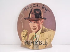 Rare 1920-30's Hats by Schoble Store Cardboard Advertising Display, Glicksman Co