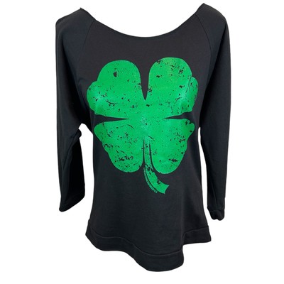 Next Level Apparel Distressed Shamrock Long Sleeve Tee Ireland Celtics Large L
