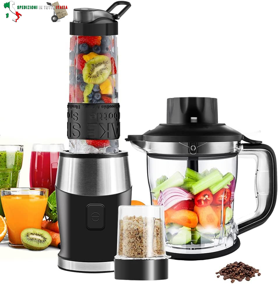 Mini Frullatore 3 in 1 da Cucina 700W: Tritatutto e Macinino Versatile