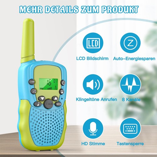 Kinder T-338 Walkie Talkie 3KM mit LCD-Taschenlampe 2er Set für Kinder Geschenk - Zdjęcie 7 z 19