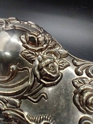 Vintage Godinger Silver plate Jewelry Casket Trinket Box Silver Roses Ornate - Bild 14 von 18