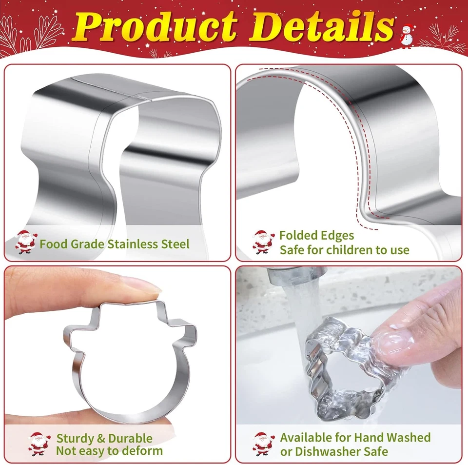 15 Stück Mini Ausstechformen Weihnachten Edelstahl Keksausstecher Set Backen - Bild 3 von 4