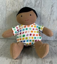 Organic Cotton Lovevery Babydoll Plush Black Hair Tan Skin Tone 8  Montessori