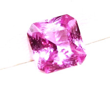 Natural Loose Pink Sapphire Square Radiant Asscher Cut 1.23 Cts  6.4x6.4 MM
