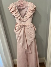 Vintage Jessica McClintock GUNNE SAX Pink 1980s Dress Sz 7 Bow Back READ