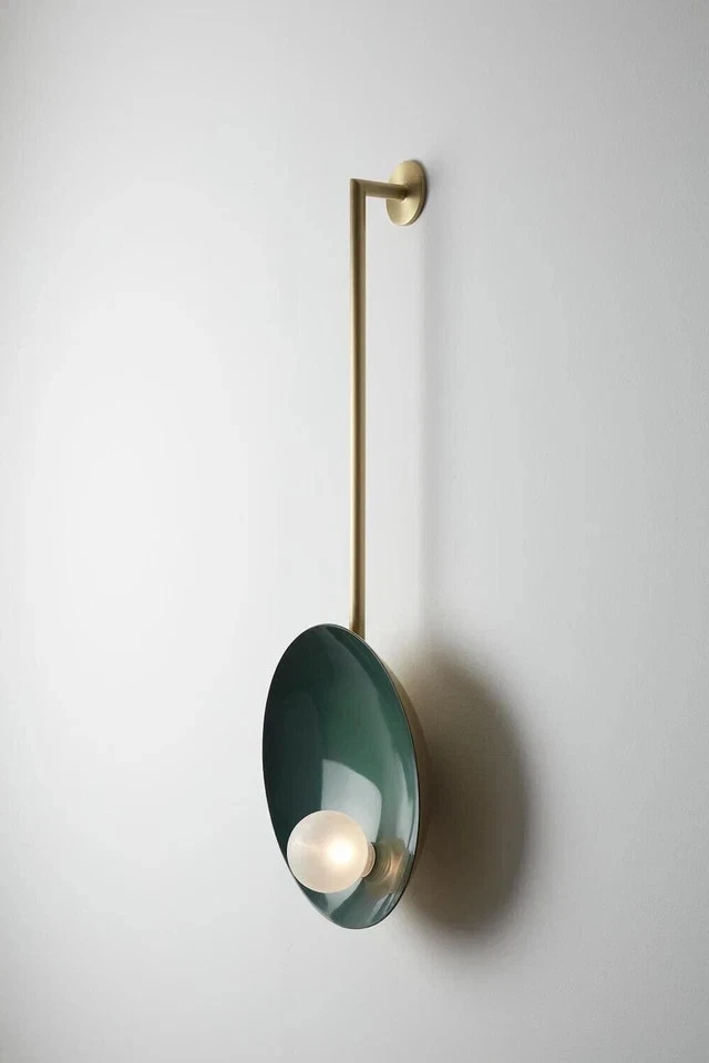 Italian Hanging Wall Light OYSTER Wall Sconce Stilnovo style Made pure Brass - Image 2 of 4
