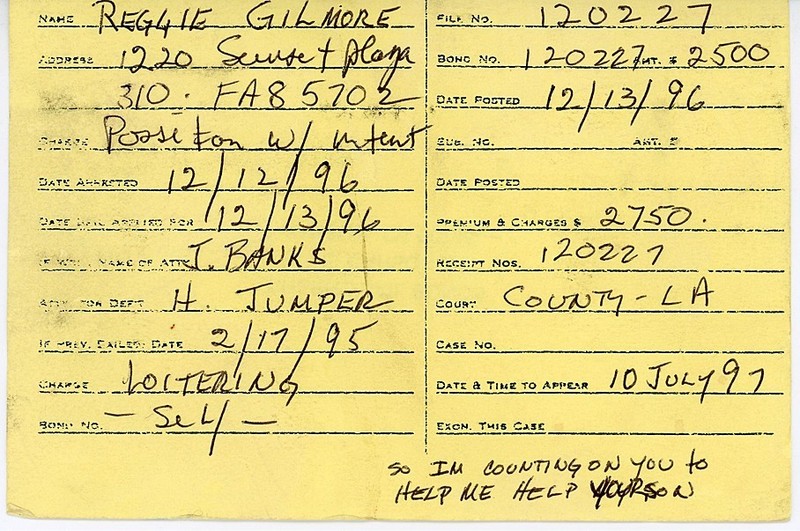 1997 -JACKIE BROWN- Original QUENTIN TARANTINO Movie Prop Bail Bond Card