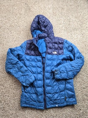 The North Face ThermoBall Puffer Jacket Boys XL Blue Hooded Full Zip FLAWS*
