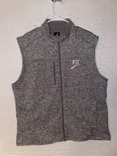 Jonnie-O Performance Denali Heather Gray Mens XL Knit Vest Full Zip Pockets FD