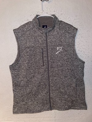 Jonnie-O Performance Denali Heather Gray Mens XL Knit Vest Full Zip Pockets FD