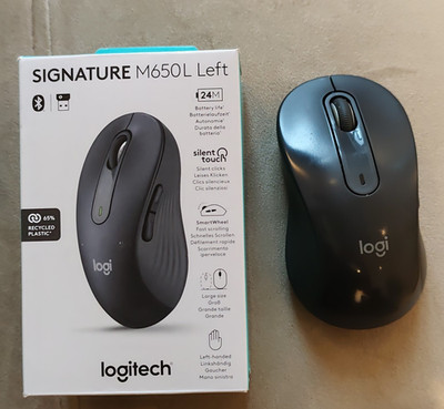 Logitech Signature M650L Left Maus Bluetooth linkshändig leise Schwarz