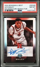 2024 Bowman University Ace Bailey NBA Rookie Card PSA8 Utah Jazz Signature