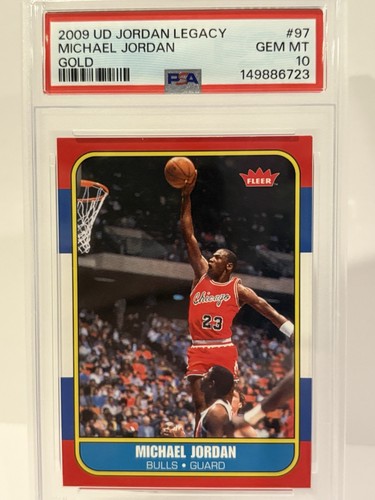2009 Upper Deck Legacy #97 Micheal Jordan Gold 86 Fleer RC Reprint PSA 10 Gem Mt