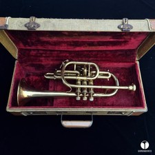 Pre war French Besson Brevete cornet case mouthpiece gamonbrass