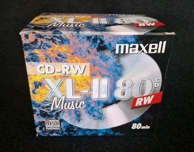 10 Maxell CD-RW XL-II 80, Audio Music Rohlinge, Jewel-Case, NEU, OVP