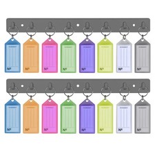Acrimet Key Tag Rack w/ 8 Keyring Tags Self-Adhesive Key Storage Rack  2 Pack 