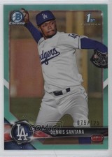 2018 Bowman Chrome Prospects Aqua Refractor 75/125 Dennis Santana #BCP36 6fs