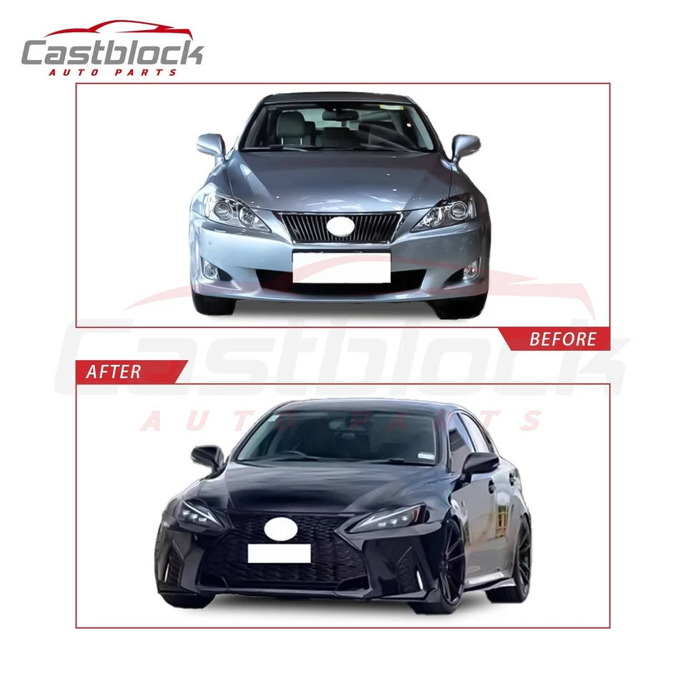 Kit de parachoques delantero trasero conversión a 2021+ para Lexus IS250 IS350 2006-2012 Foto 4 de 4