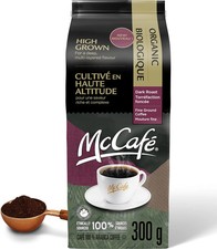 McCafe Organic High Grown, Dark Roast Ground Coffee, 300g/10.5 oz