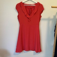 Mango Red Frilly Mini Dress - Size 4