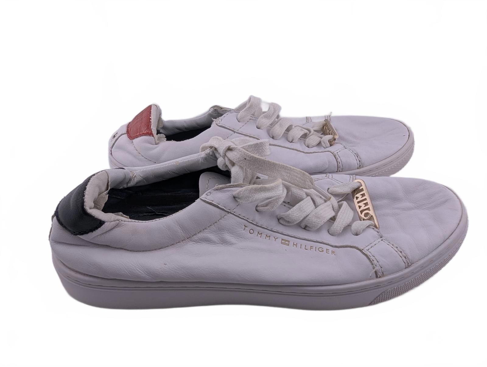 Tommy Hilfiger White Leather Platform Sneakers EU 36 UK 3.5 Worn