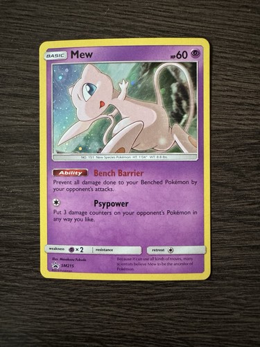 Mew SM215 Holo Sun & Moon Pokémon TCG 2019 SM Promos