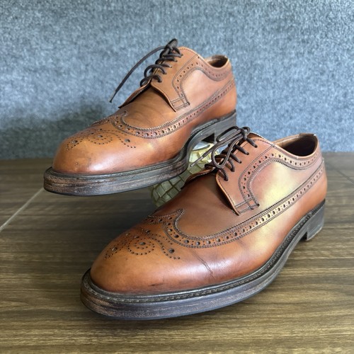 McAfee Shoes Wingtip Brogue Oxford Dress Shoes Brown Leather England UK 10.5