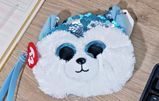TY Beanie Boo Slush Husky Wolf Dog Wristlet Plush Coin Purse Wallet