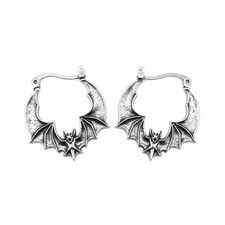 New Gothic Bat Hoop Earrings   Retro Punk Halloween Jewelry for Women