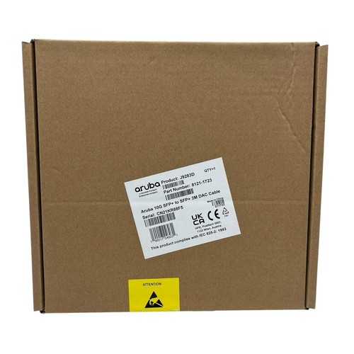 HPE Aruba J9283D 10G SFP+ to SFP+ 3m DAC Cable HP 8121-1723 - NEW FACTORY SEALED