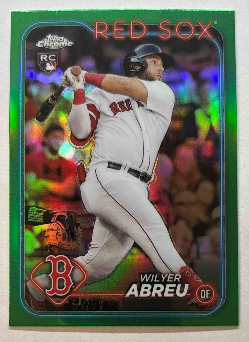 2024 Topps Chrome Wilyer Abreu Green Refractor /99 #165 RC Red Sox
