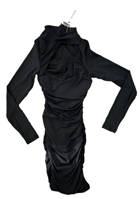 Womens Alana Eve Size XS New w Tags Black CutOut Bodycon Ruched Dress 33'' Length