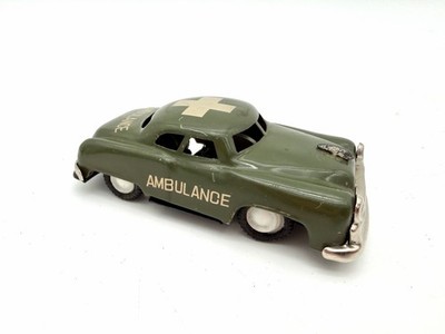 Vintage Japan Tin Friction Ambulance Car S-654 3  Works Made in Japan