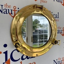 Brass Porthole Mirror Polished Finish 12"Inch Nautical Wall Mirror Porthole Gift