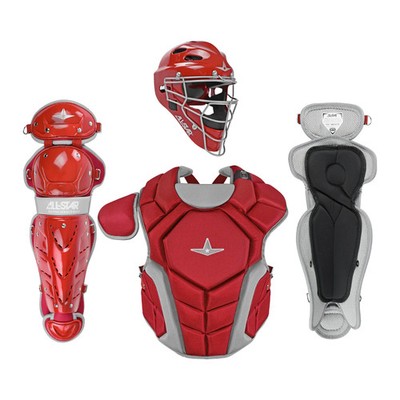 All Star Top Star NOCSAE Approved Baseball Catcher's Kit (12-16) SCARLET
