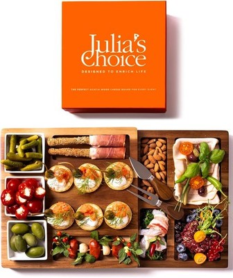Charcuterie Board  Set - Cheese Board Set - Made of Acacia Wood - Compact Swivel
