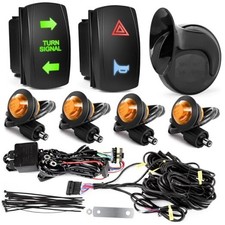 SXS ATV UTV Turn Signal Kit with Horn  Rocker UTV Turn Signal Kit 4 Lights 