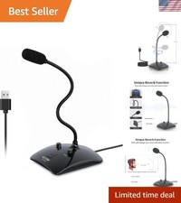 Height-Adjustable 360  USB Microphone - Perfect for Podcasts  Online Classes