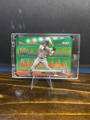  2024 Bowman Max Clark Scouts' Top 100 Chrome Green Refractor #/99 Tigers   