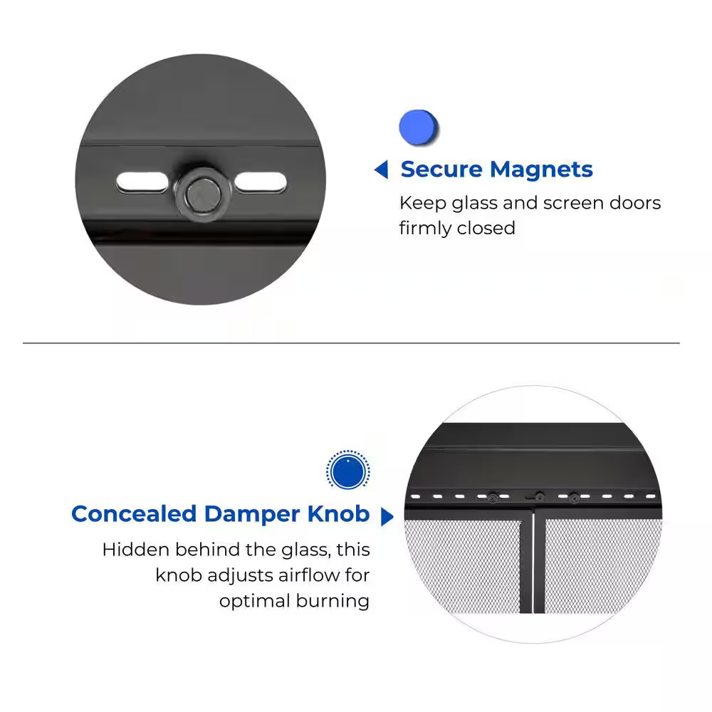 Harland Medium Glass Fireplace Doors with Screen