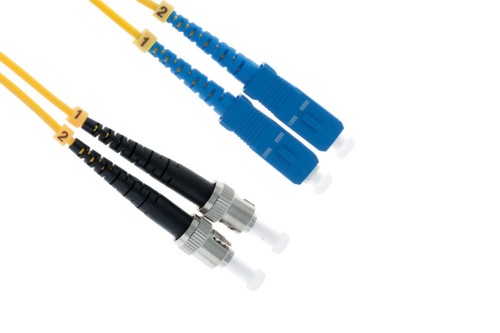 SC-ST Singlemode Duplex 9/125 Fiber Patch Cable, 1M - Lifetime Warranty - 第 1/5 張圖片