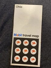 Vintage Mobil OHIO State Map, Travel Road Trip Ephemera 1971