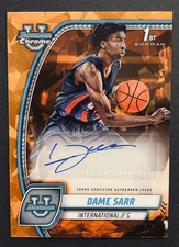 2024 Bowman U Chrome Sapphire #17 DAME SARR (1st Bowman) Orange Auto 21/25 Duke