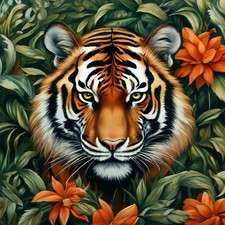 Full Drill Diamond Art Kits for Beginner, Tiger 5D Diamond Painting Kits for ...