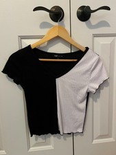 YMI crop top size small, black and white colo...
