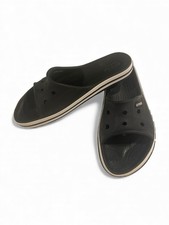 Crocs Unixes Adult Bayaband Slides Black  White Sandals W8/M6 Beach Resortwear