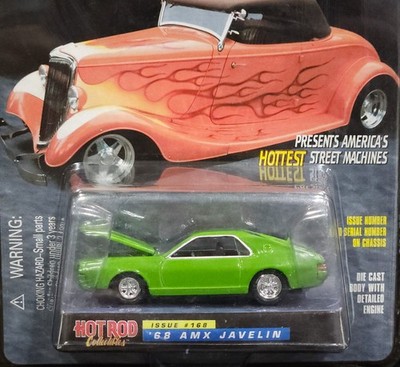 Racing Champions 68 1968 AMC AMX Javelin Hot Rod Collectibles Detailed Car Green