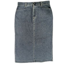 90s Lee High Waist Denim Pencil Skirt 14P Blue Pockets VTG mom norm teachercore