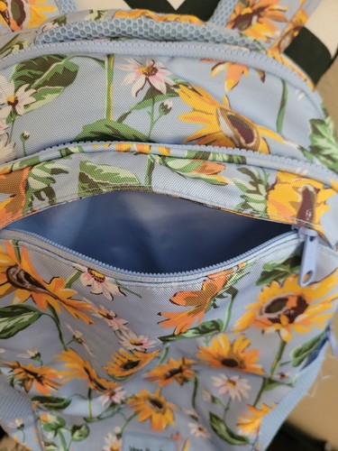Vera Bradley ReActive Grand Padded Travel Backpack Sunflower Sky - Picture 18 of 21